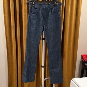 Zara Navy Straight-Leg Denim Trousers